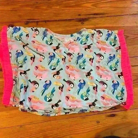 Cat & Jack Girls Toddler Toucans Tropical Birds Cover Up Turquoise 12 months - Picture 1 of 4